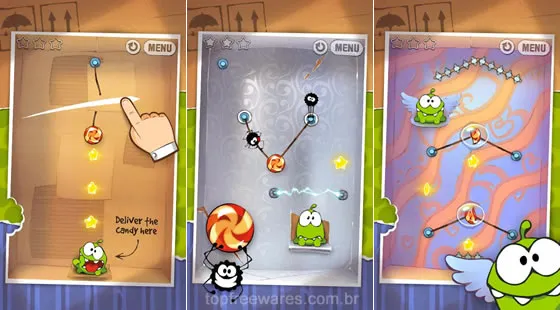 Jogo gratuito de raciocínio para Android - Cut the Rope