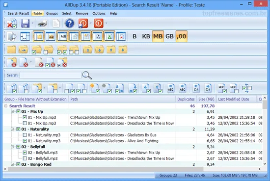 Programa para encontrar e deletar arquivos duplicados - AllDup
