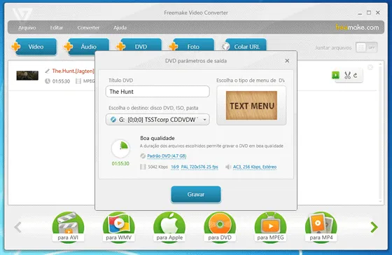 Programa gratuito para gravar filmes em DVD - Freemake Video Converter