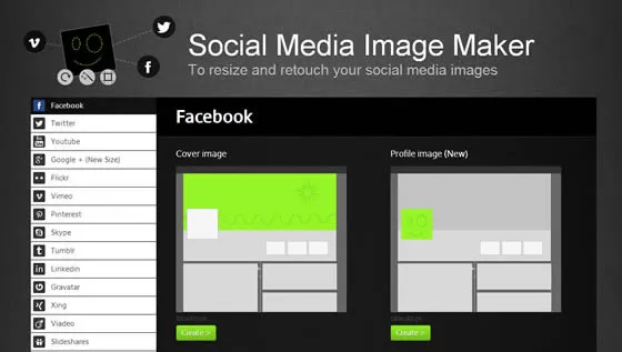 Social Media Image Maker Site para criar capas para o Facebook - Social Media Image Maker