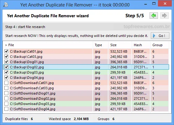 Programa para encontrar e deletar arquivos duplicados - YADFR