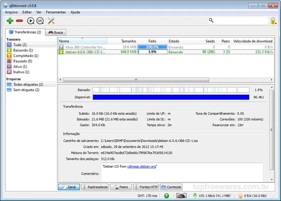 Top 5 clientes de torrent gratuitos - qBittorrent