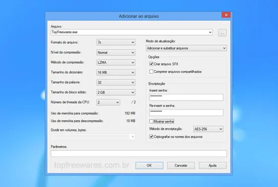 7-Zip Programa gratuito de criptografia de arquivos - 7-Zip