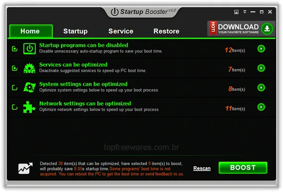 Anvi Startup Booster Programa para acelerar a inicialização do Windows - Anvi Startup Booster