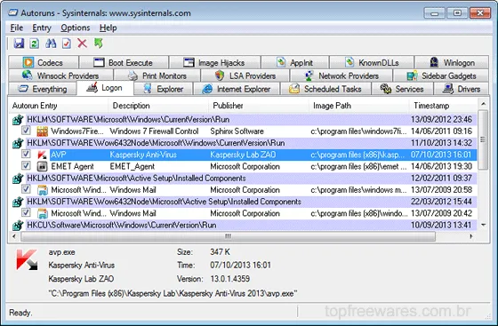 Autoruns Programa para acelerar a inicialização do Windows - Autoruns