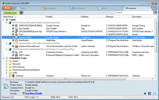 System Explorer Programa para acelerar a inicialização do Windows - System Explorer