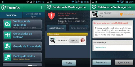 TrustGo Antivírus gratuito para Android - TrustGo