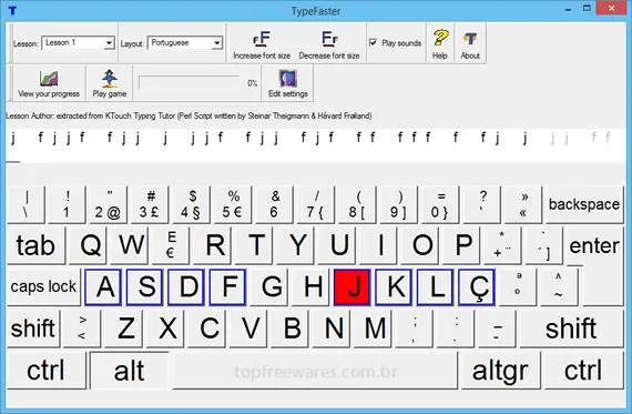 Programa de digitação gratuito - TypeFaster