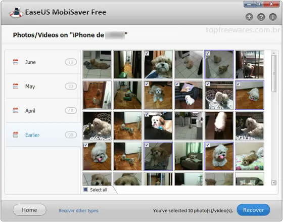 Programa para recuperar fotos deletadas - Easus MobiSaver