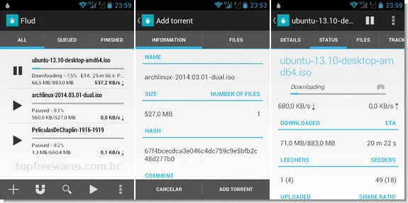 Flud Aplicativo para baixar torrents no Android - Flud