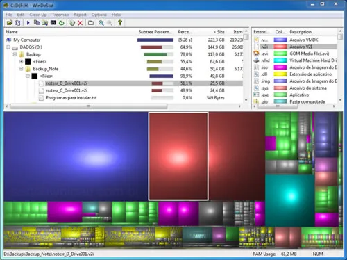Programa para analisar o espaço em disco - WinDirStat