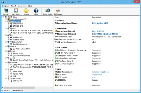 Programa para ver informações do hardware - HWINFO