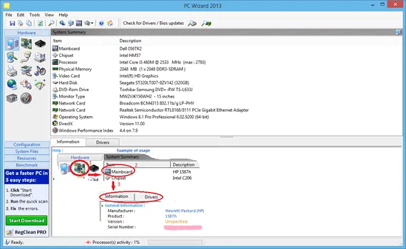 Programa para ver informações do hardware - PC Wizard