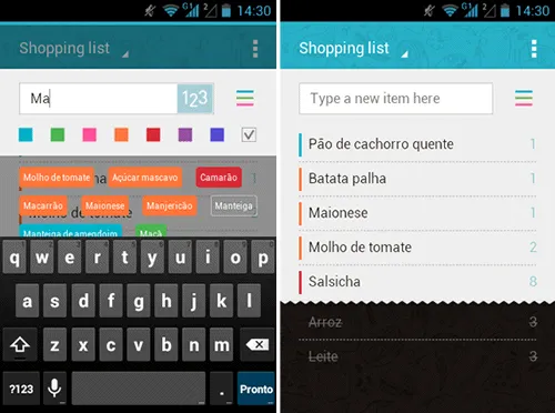 Aplicativo de lista de compras para Android - Buy Me a Pie