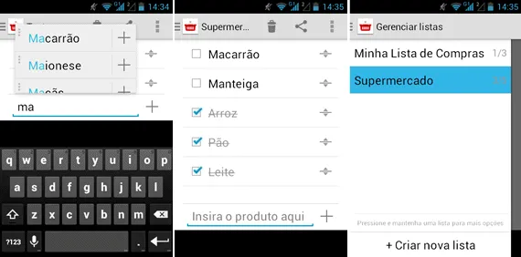 Aplicativo de lista de compras para Android - Lista de Compras