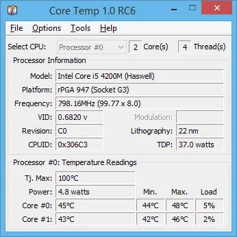 Core Temp Programa para monitorar a temperatura do PC - Core Temp