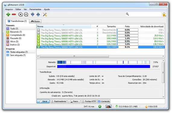 Cliente de BitTorrent para Windows - qBittorrent