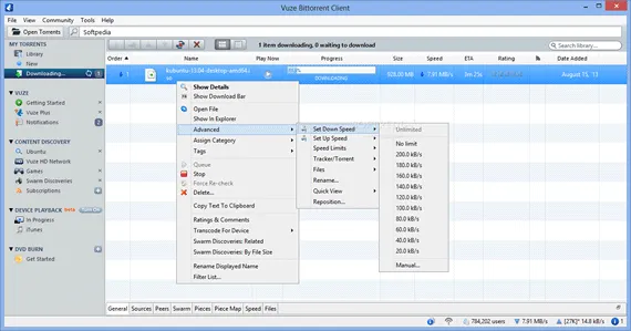 Cliente de BitTorrent para Windows - Vuze