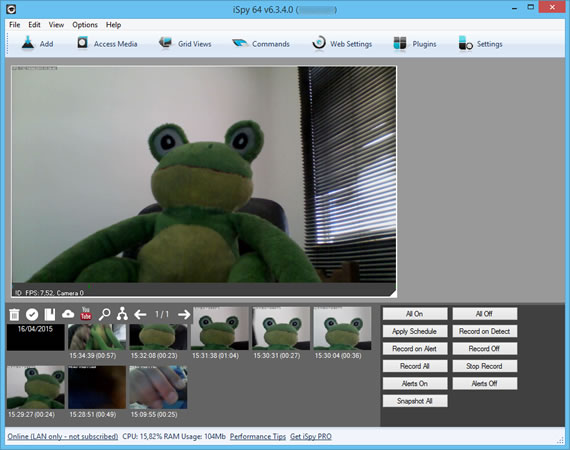 Programa para montar um sistema de vigilância - iSpy