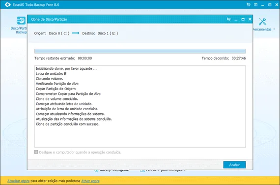 Programa para clonar o disco rígido - Easeus Todo Backup