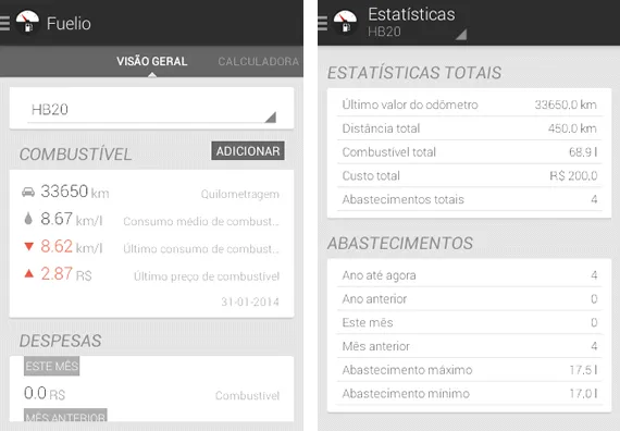 Fuelio Top 5 aplicativos para gerenciar o seu carro - Fuelio