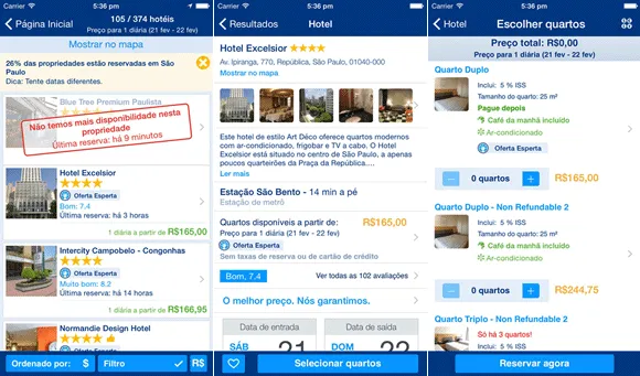Aplicativo gratuito para viajantes - Booking.com
