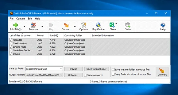 switch audio converter