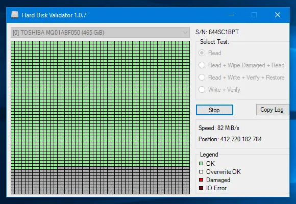 hard disk validator