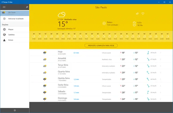the weather 14 days win10