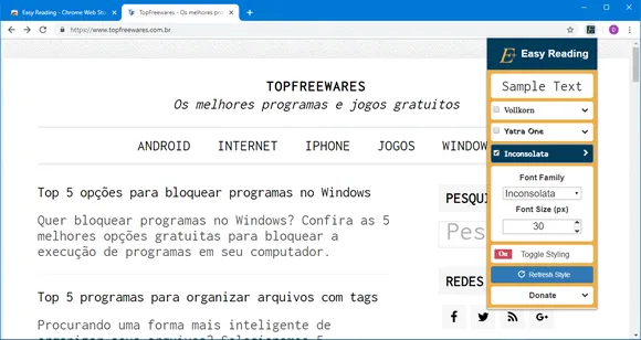 easy reading chrome