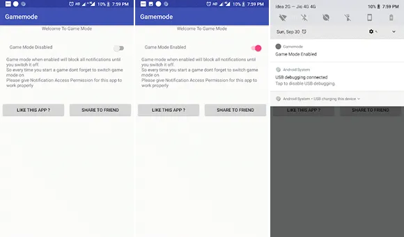 game mode android