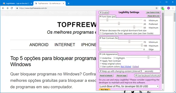 legibility chrome