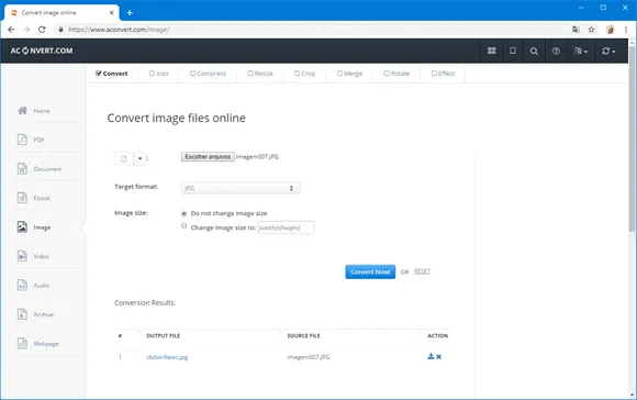 aconvert conversao imagem