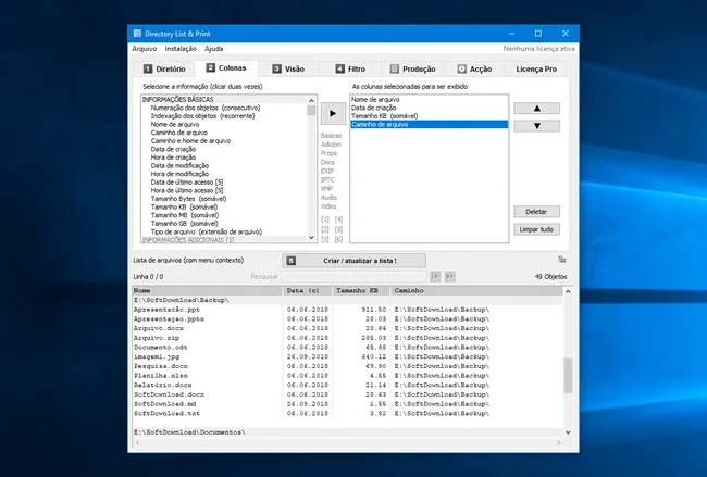 directory list print