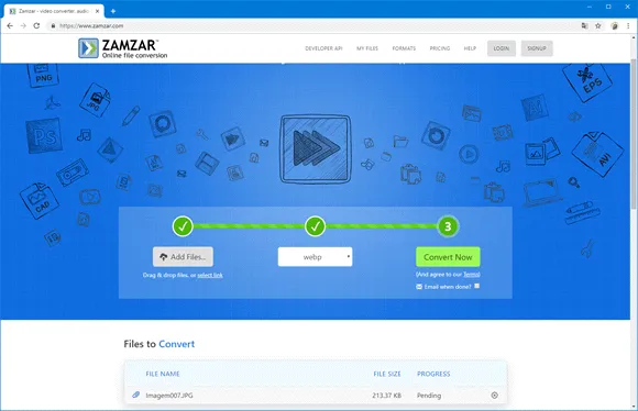 zamzar conversao imagem