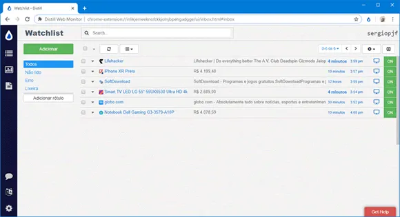distill web monitor chrome