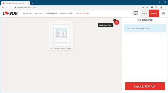ilovepdf desbloquear senha