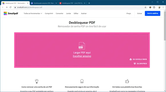 smallpdf desbloquear pdf