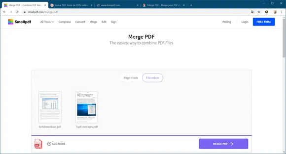 smallpdf mesclar pdf