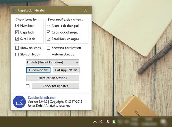 capslock indicator windows