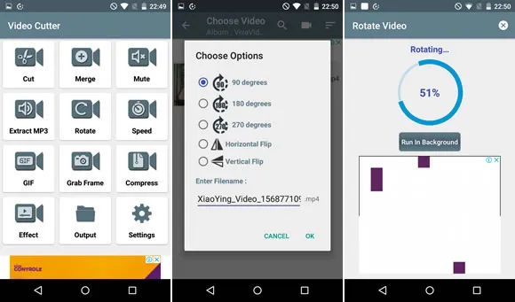 easy video cutter girar video