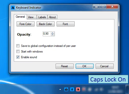 keyboard indicator
