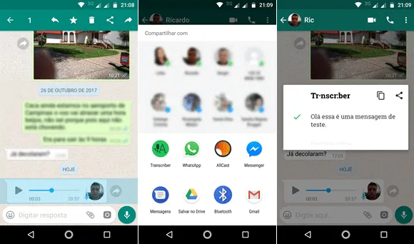 transcriber para whatsapp
