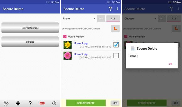 secure delete android