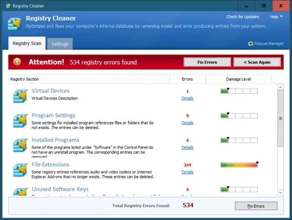 winutilities registry cleaner