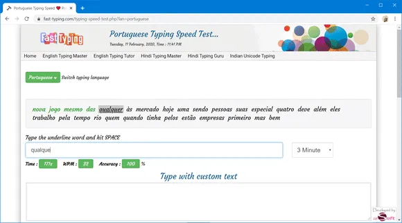 fasttyping teste digitacao