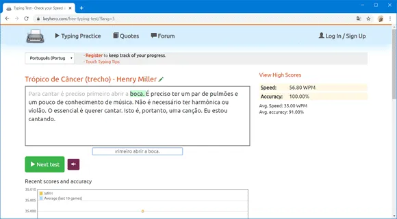 keyhero teste digitacao