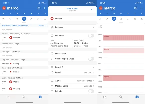 outlook calendario iphone