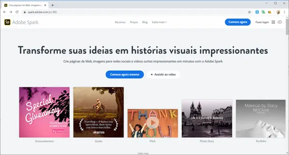 adobe spark conteudo visual