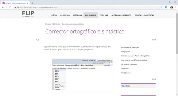 flip corretor ortografico